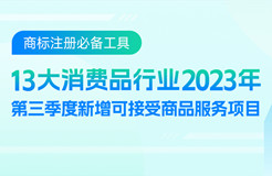 13大消費(fèi)品行業(yè)：2023年第三季度新增可接受商品服務(wù)項(xiàng)目名稱