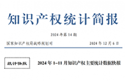 2024年1-11月專利、商標(biāo)、地理標(biāo)志等知識產(chǎn)權(quán)主要統(tǒng)計數(shù)據(jù) | 附數(shù)據(jù)詳情