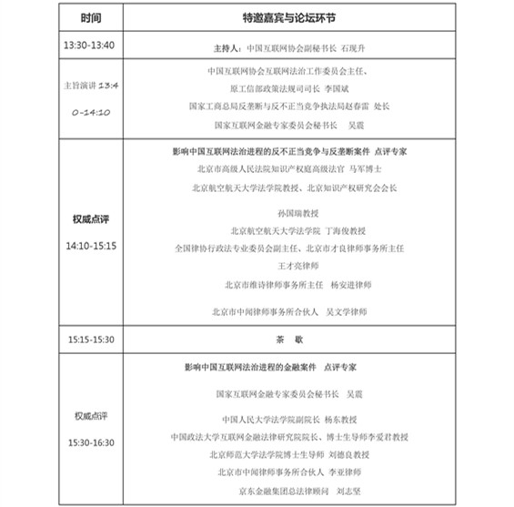 最全版 2016（第二屆）中國互聯(lián)網(wǎng)法治大會議程