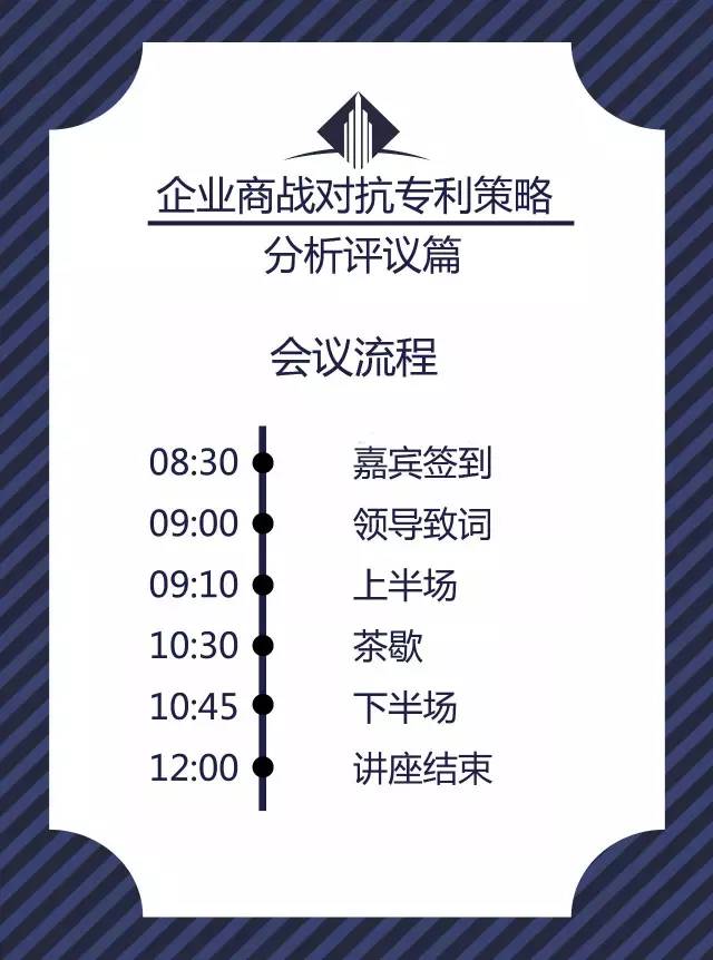 關于《企業(yè)商戰(zhàn)對抗專利策略—分析評議篇》講座通知