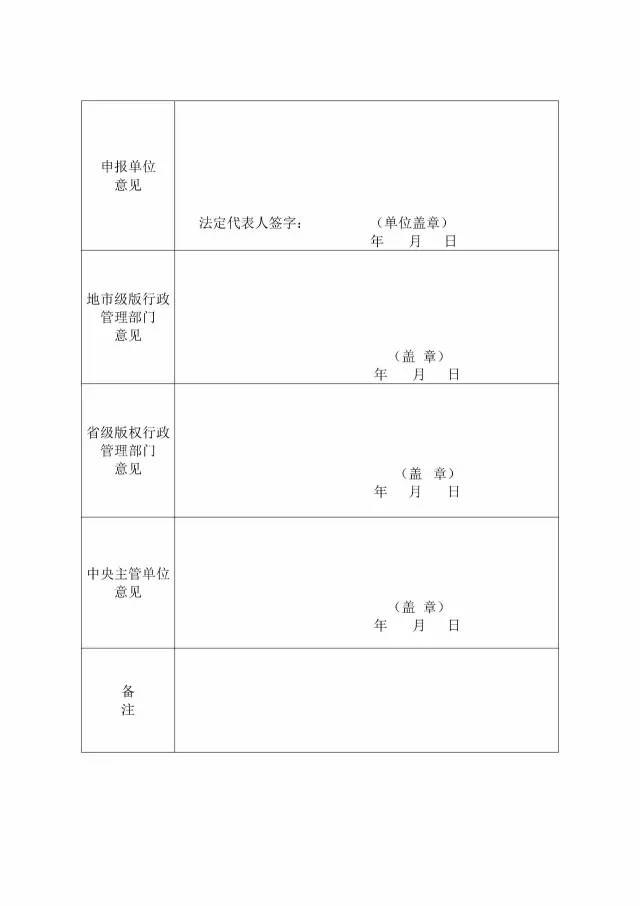 國家版權(quán)局：統(tǒng)一啟用全國版權(quán)示范城市、示范單位等申報(bào)表通知（附申請(qǐng)表）