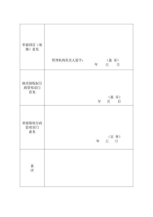 國家版權(quán)局：統(tǒng)一啟用全國版權(quán)示范城市、示范單位等申報(bào)表通知（附申請(qǐng)表）