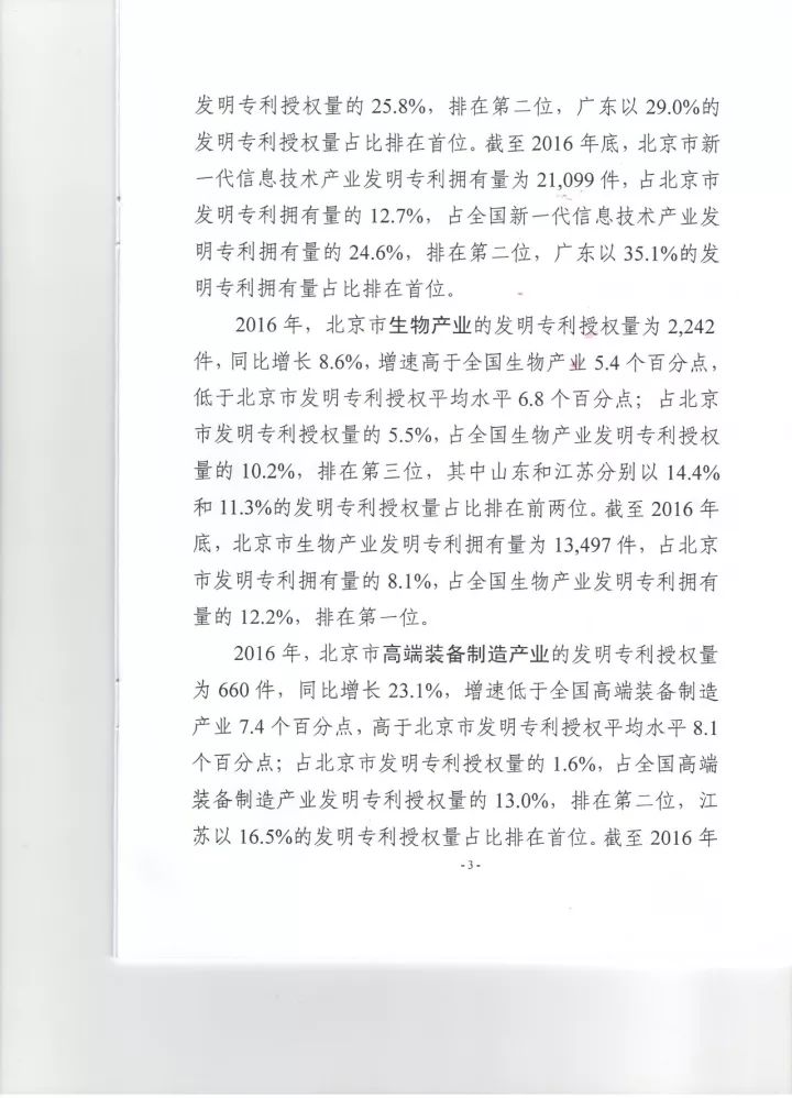 《2016年北京市戰(zhàn)略性新興產(chǎn)業(yè)知識產(chǎn)權（專利）狀況》白皮書