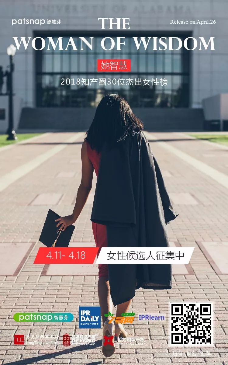 征集| 2018知產(chǎn)圈30位杰出女性：who is the Woman of Wisdom?