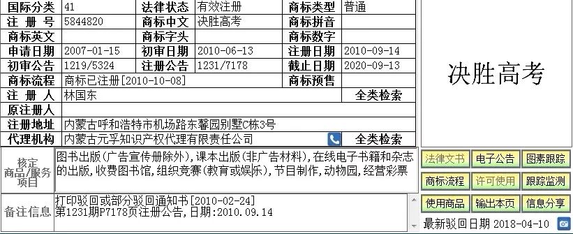 與高考有關的「趣味」商標！