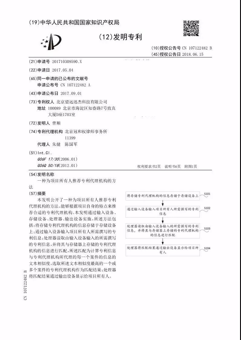 厲害了！一種「推薦專利代理機(jī)構(gòu)」的方法專利！