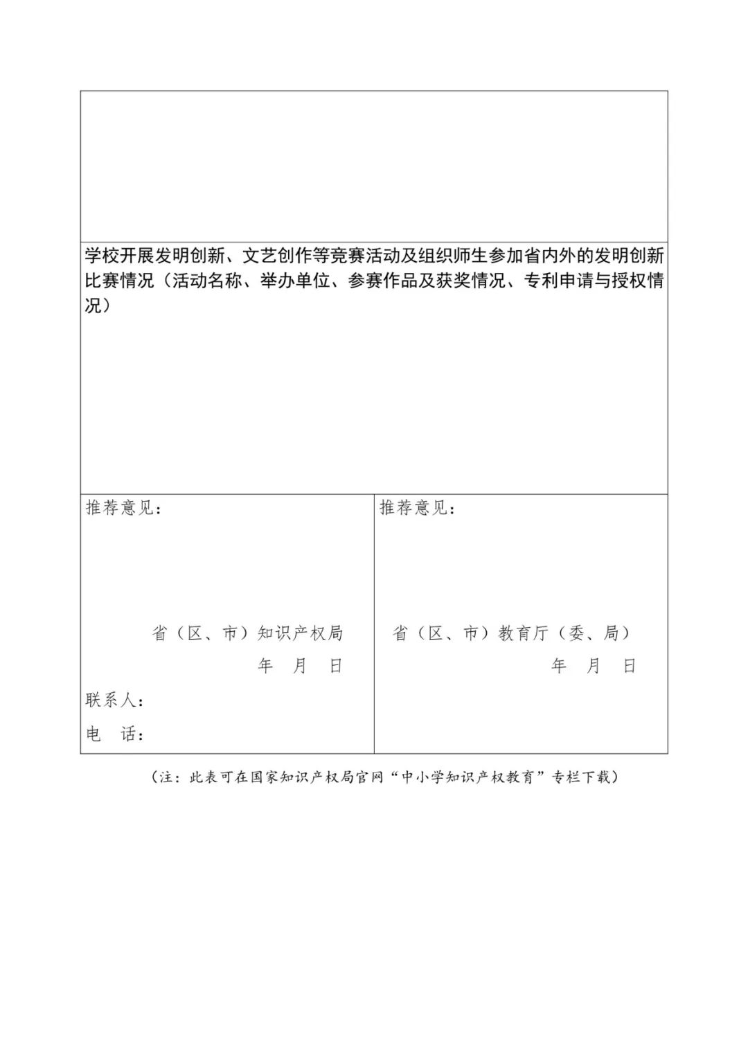 首批全國中小學知識產權教育示范學校評定工作通知（全文）