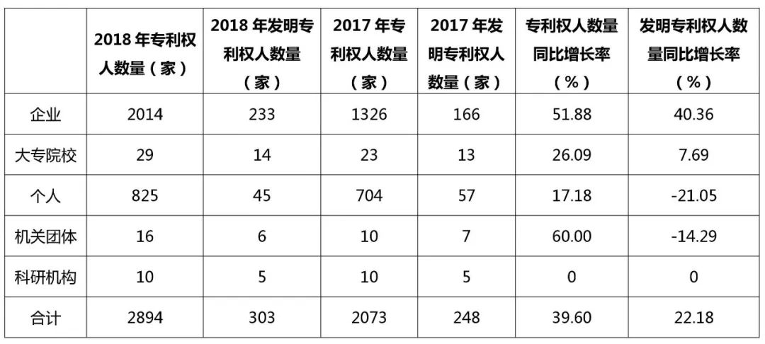 廣州市白云區(qū)2018年全年專利數(shù)據(jù)分析