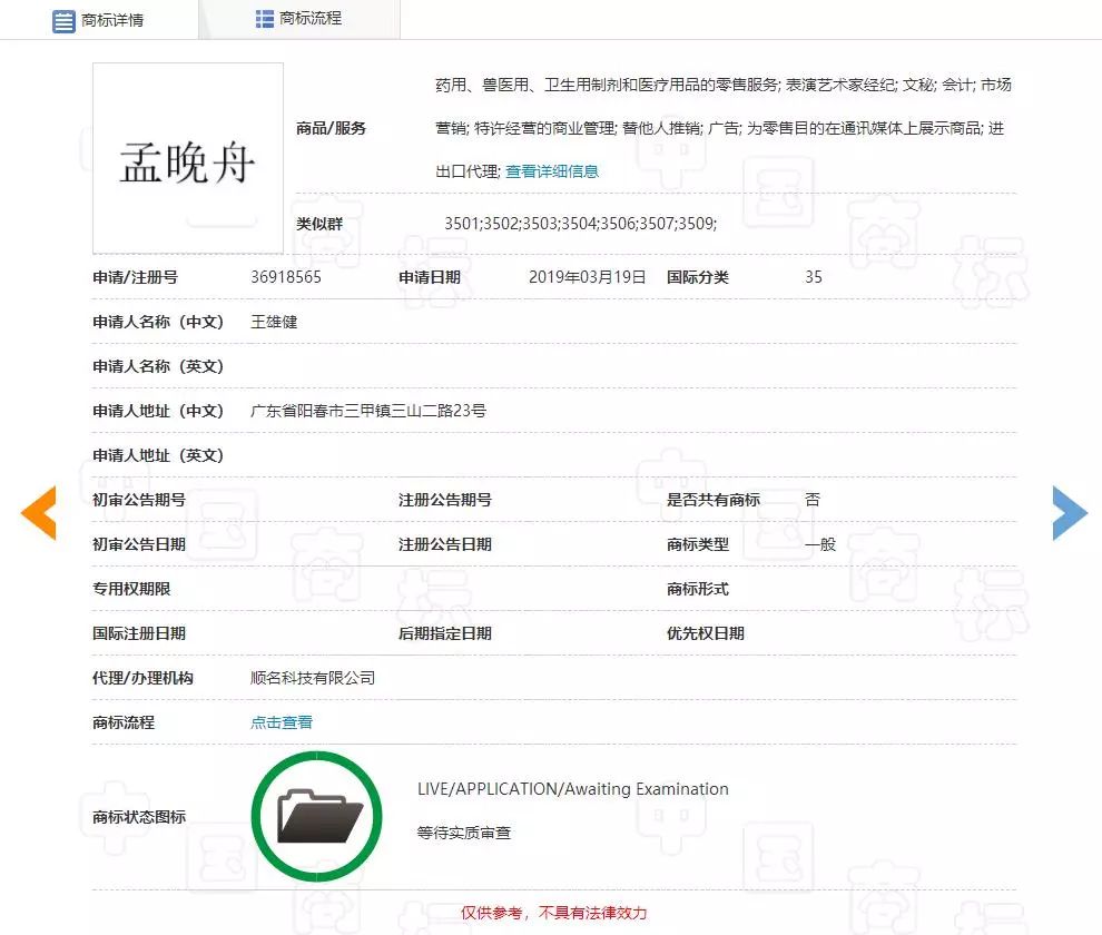 “任正非”、“孟晚舟”姓名被搶注為商標(biāo)？