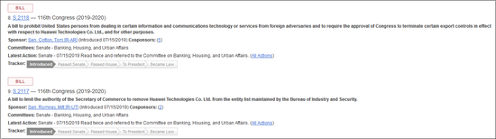 美國(guó)國(guó)會(huì)“杠精”又來(lái)：想立法限制華為買(mǎi)賣(mài)美國(guó)專(zhuān)利