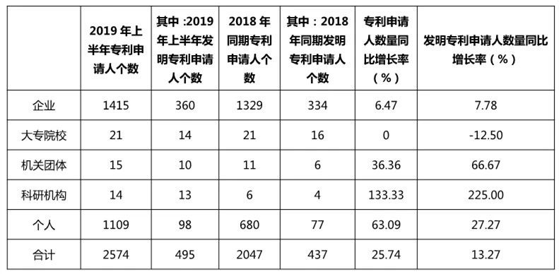 廣州市白云區(qū)2019年上半年專利數(shù)據(jù)分析報(bào)告