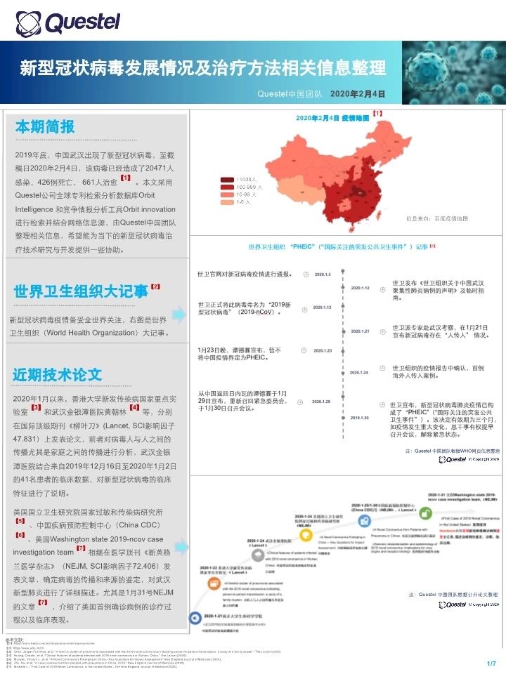 關(guān)注！新型冠狀病毒發(fā)展情況及治療方法相關(guān)信息整理