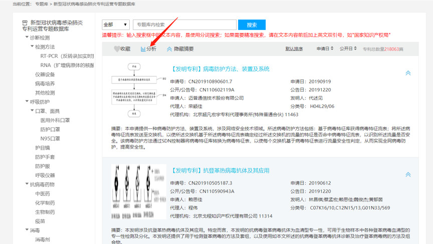 剛剛！抗擊新冠病毒感染肺炎專利運營專題數(shù)據(jù)庫正式上線