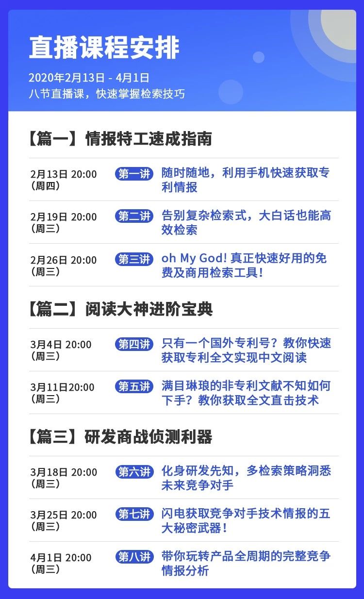 直播報(bào)名！「專利檢索零基礎(chǔ)特別課程」全網(wǎng)首發(fā)