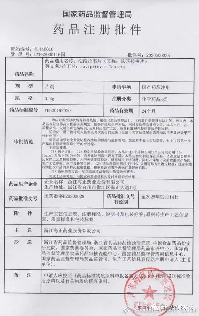 新冠肺炎專利分析遴選：一種新冠肺炎潛在治療藥物