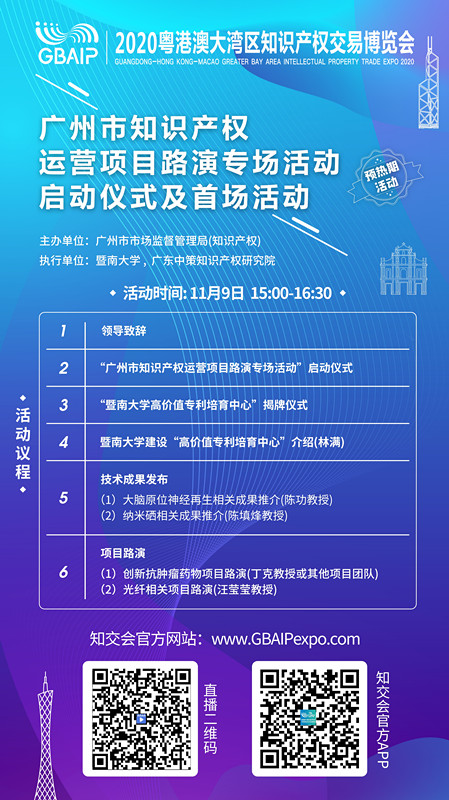 知交會預熱期活動｜廣州市知識產權運營項目路演專場活動啟動儀式及首場活動