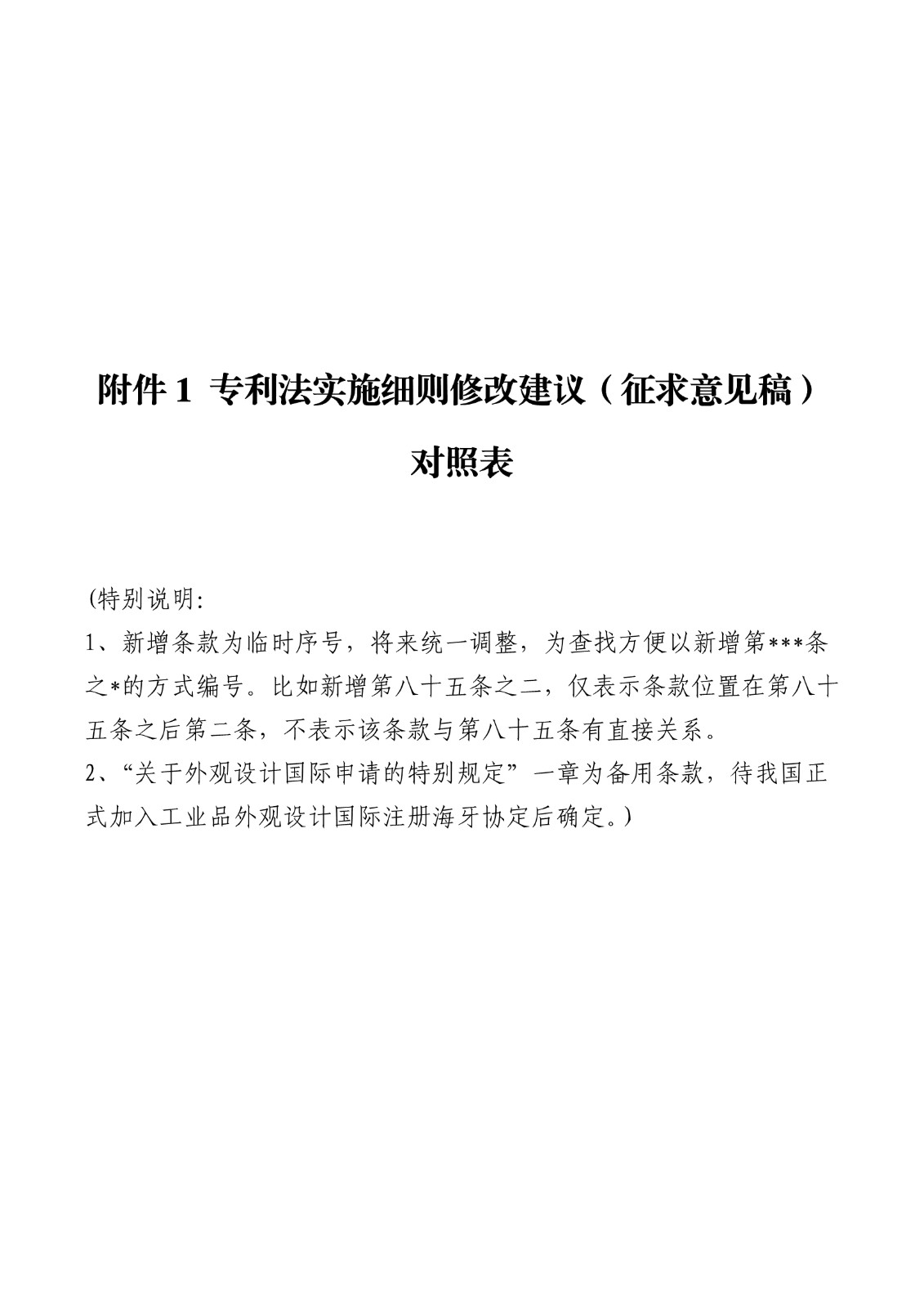 《專利法實施細則修改建議（征求意見稿）》全文！