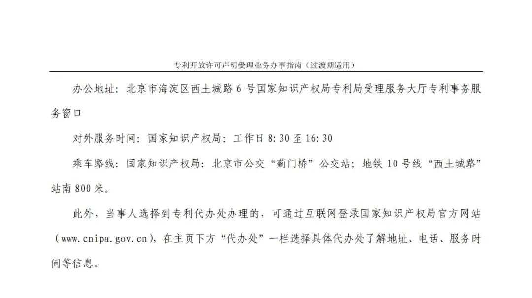 《專利開放許可聲明受理業(yè)務(wù)辦事指南（過渡期適用）》全文發(fā)布！