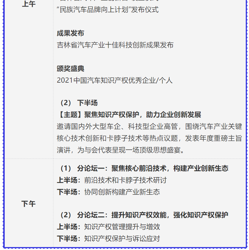 2021年中國汽車創(chuàng)新大會暨中國汽車?知識產權年會