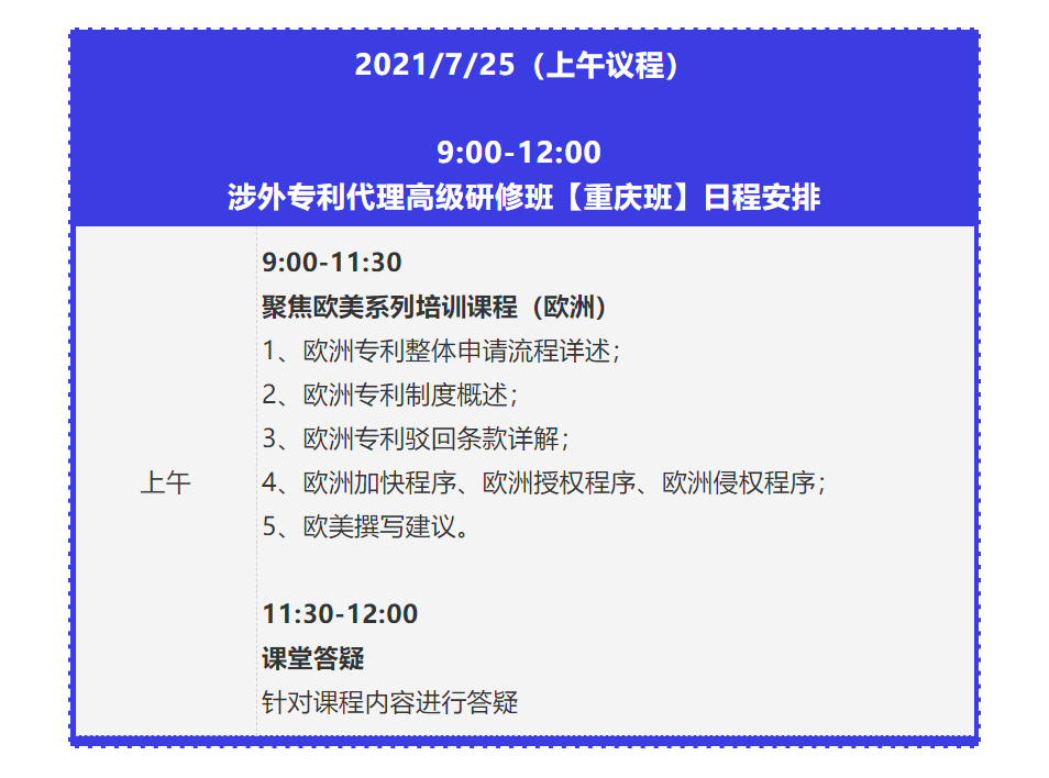 講師公布！2021年「涉外專利代理高級(jí)研修班【重慶站】」來啦！