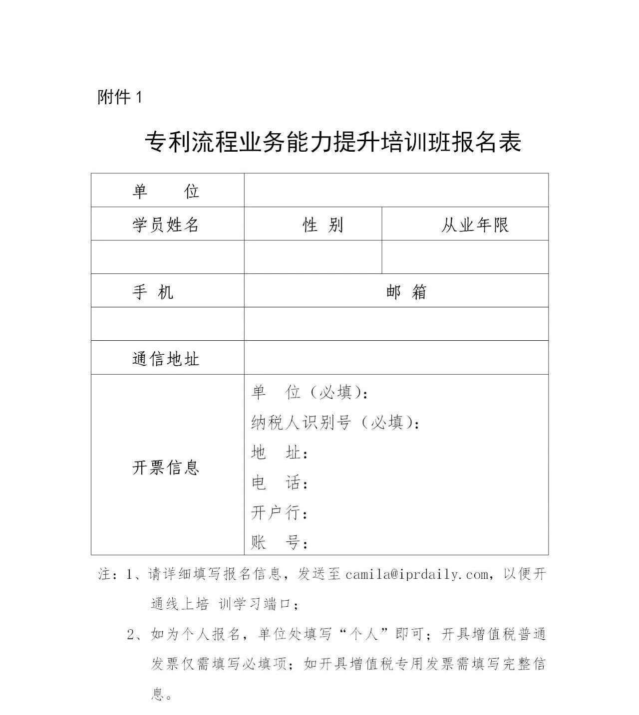 報名！「專利流程業(yè)務能力提升培訓班」開班啦！