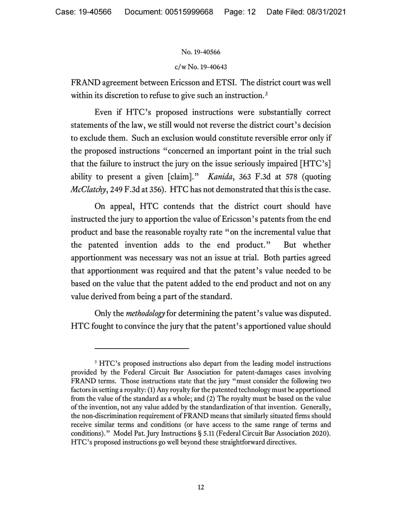 美國(guó)第五巡回上訴法院二審判決認(rèn)定愛立信符合FRAND承諾