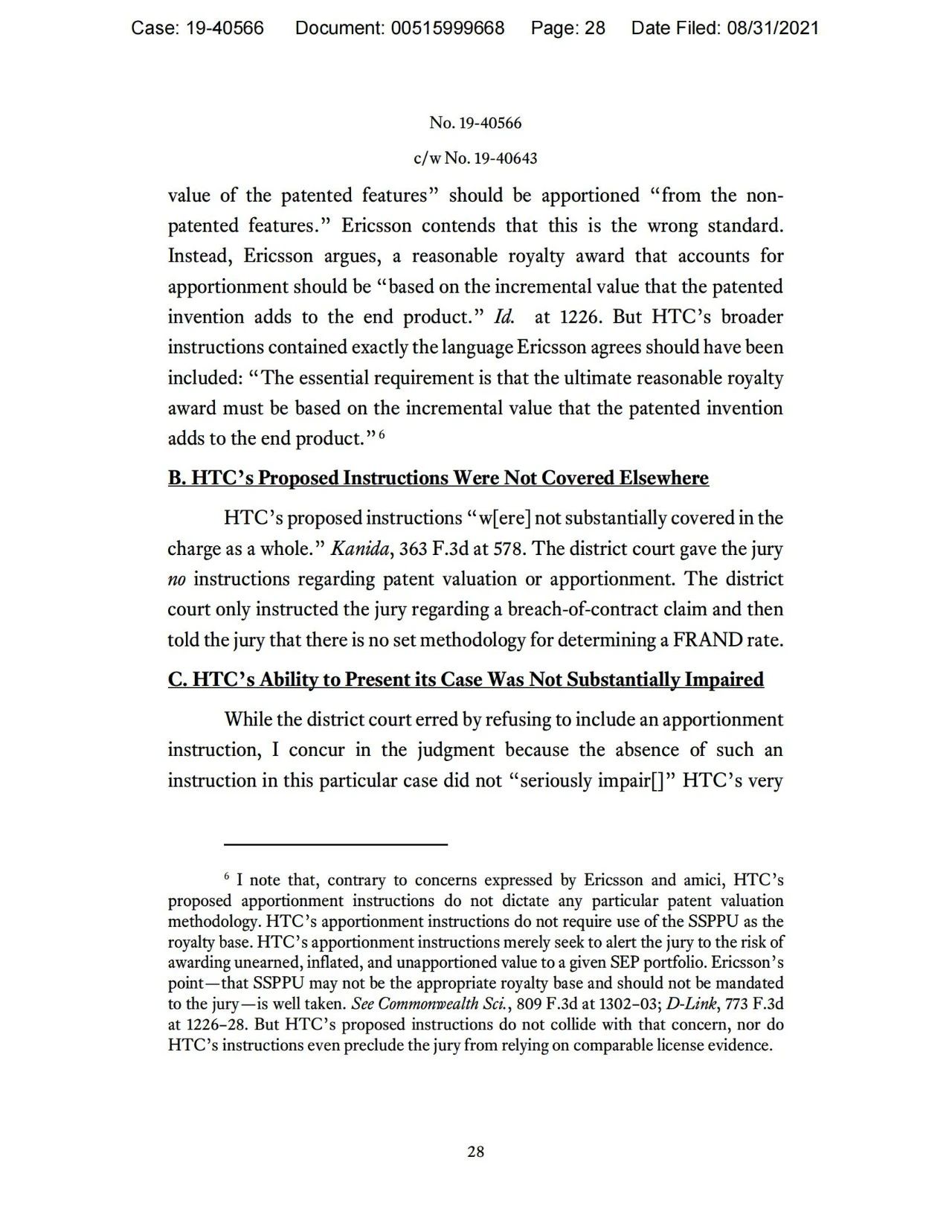 美國(guó)第五巡回上訴法院二審判決認(rèn)定愛立信符合FRAND承諾