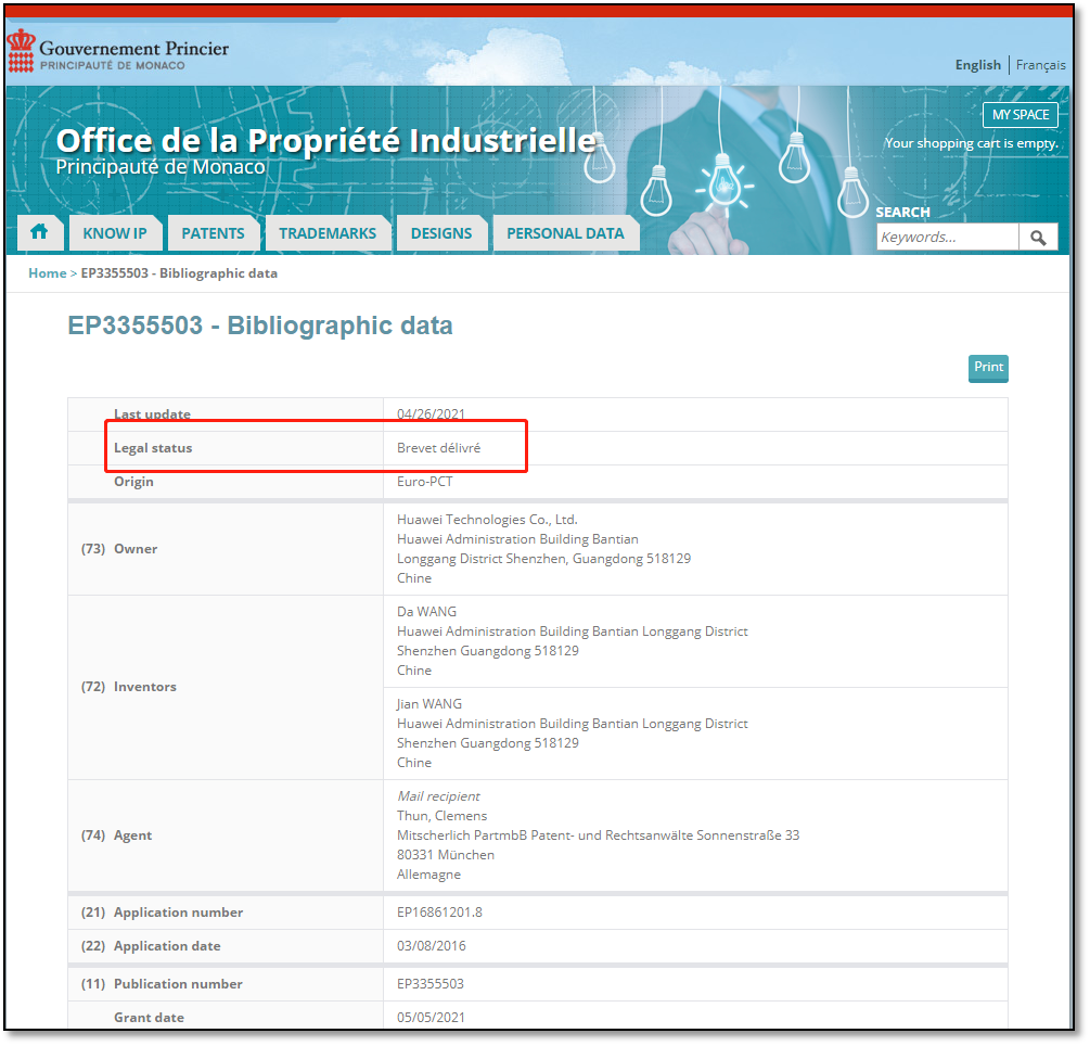 各國(guó)/地區(qū)專利年費(fèi)查詢（十三） | 摩納哥專利法律狀態(tài)和年費(fèi)查詢步驟