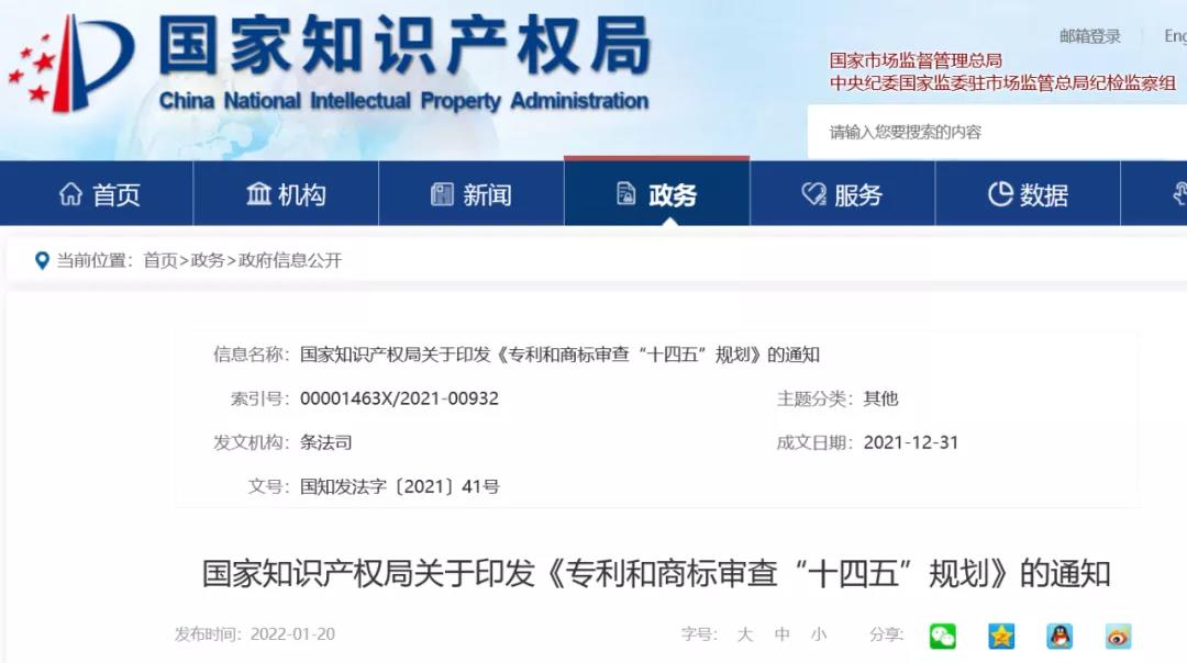 國知局《專利和商標(biāo)審查“十四五”規(guī)劃》全文來了！