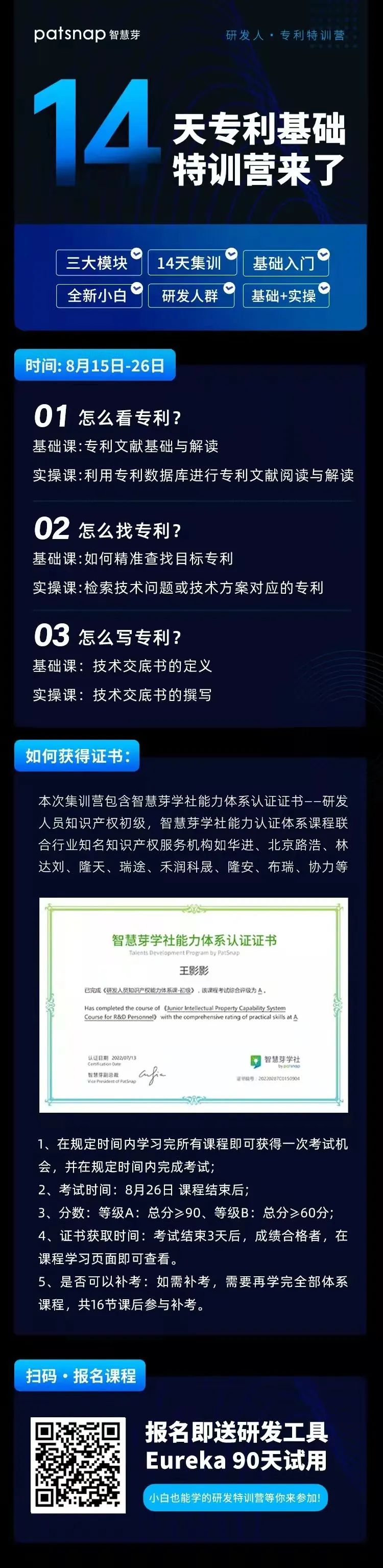 14天學會看專利、找專利、寫專利，有可能么？