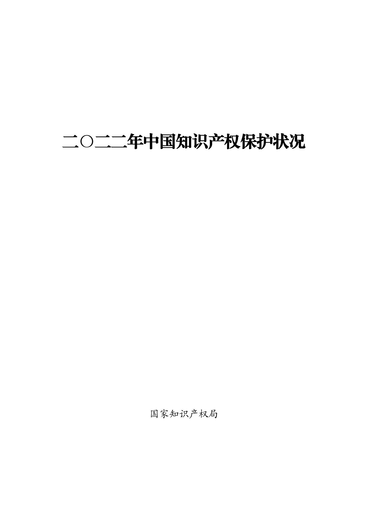 《2022年中國知識產(chǎn)權保護狀況》全文發(fā)布！