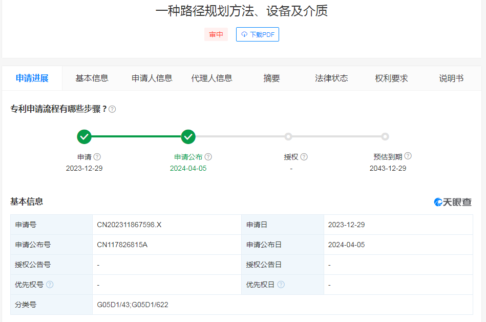 有助于規(guī)劃出與當(dāng)前障礙物保持安全距離的平滑軌跡！中聯(lián)重科申請路徑規(guī)劃專利