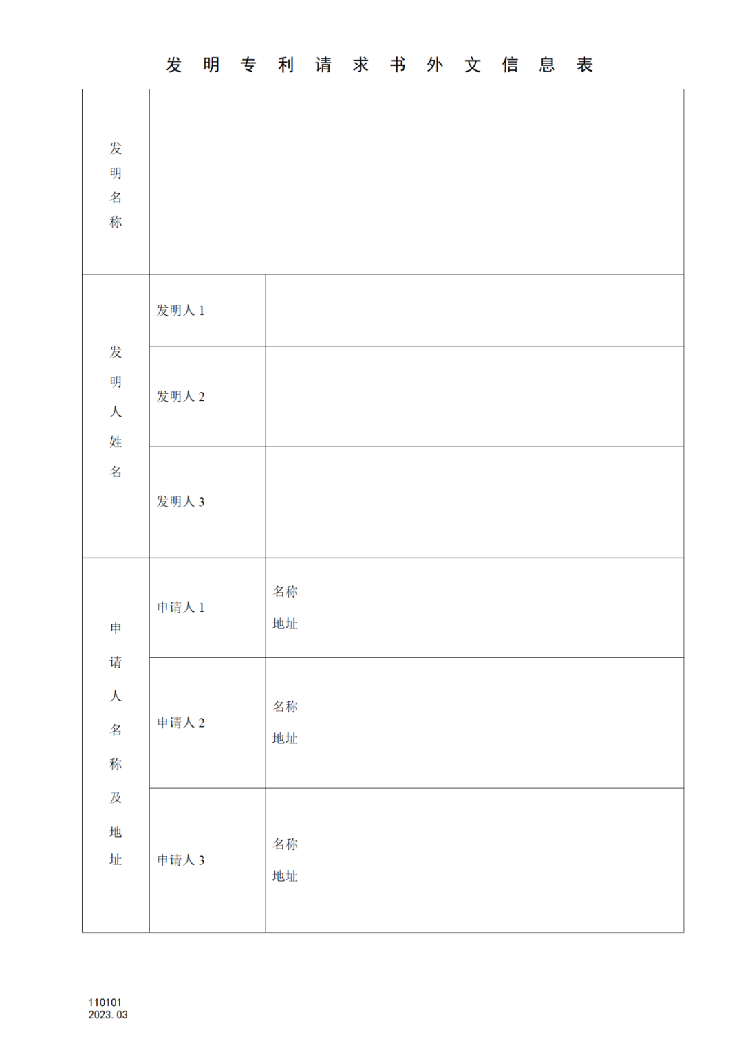 2025.1.10日起啟用！新修訂七張專利申請請求類表格