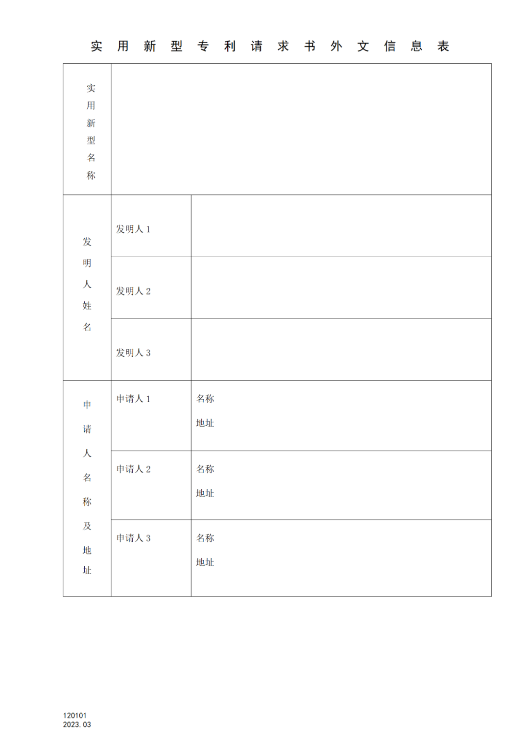 2025.1.10日起啟用！新修訂七張專利申請請求類表格