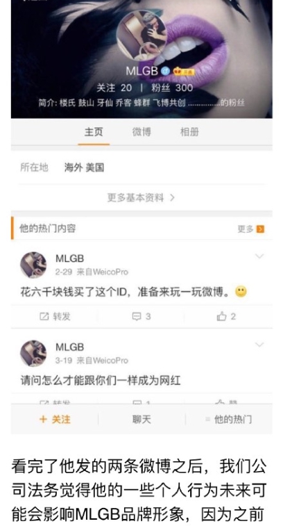 商標權(quán)在握 李晨明搶“MLGB”微博名？