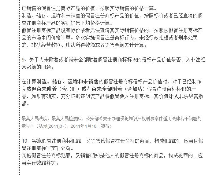 一張表了解假冒注冊商標罪