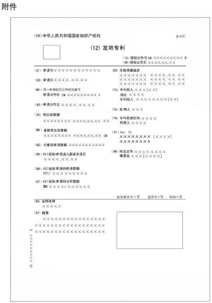 國知局:在專利公報和發(fā)明專利單行本中增加兩項(xiàng)著錄事項(xiàng)內(nèi)容的公告(9.7執(zhí)行)