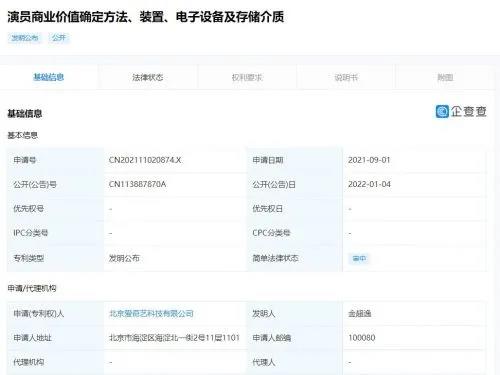#晨報(bào)#2021年北京市知識(shí)產(chǎn)權(quán)數(shù)據(jù)公布；愛(ài)奇藝申請(qǐng)“演員商業(yè)價(jià)值確定”專利，能避免再出現(xiàn)“一爽”天價(jià)片酬？