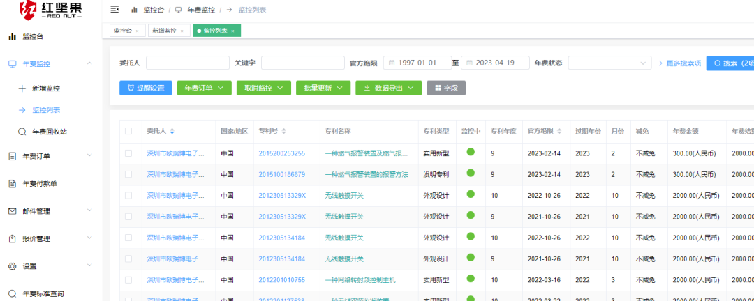 專利年費(fèi)查詢監(jiān)控神器，紅堅(jiān)果年費(fèi)管理云平臺來了！