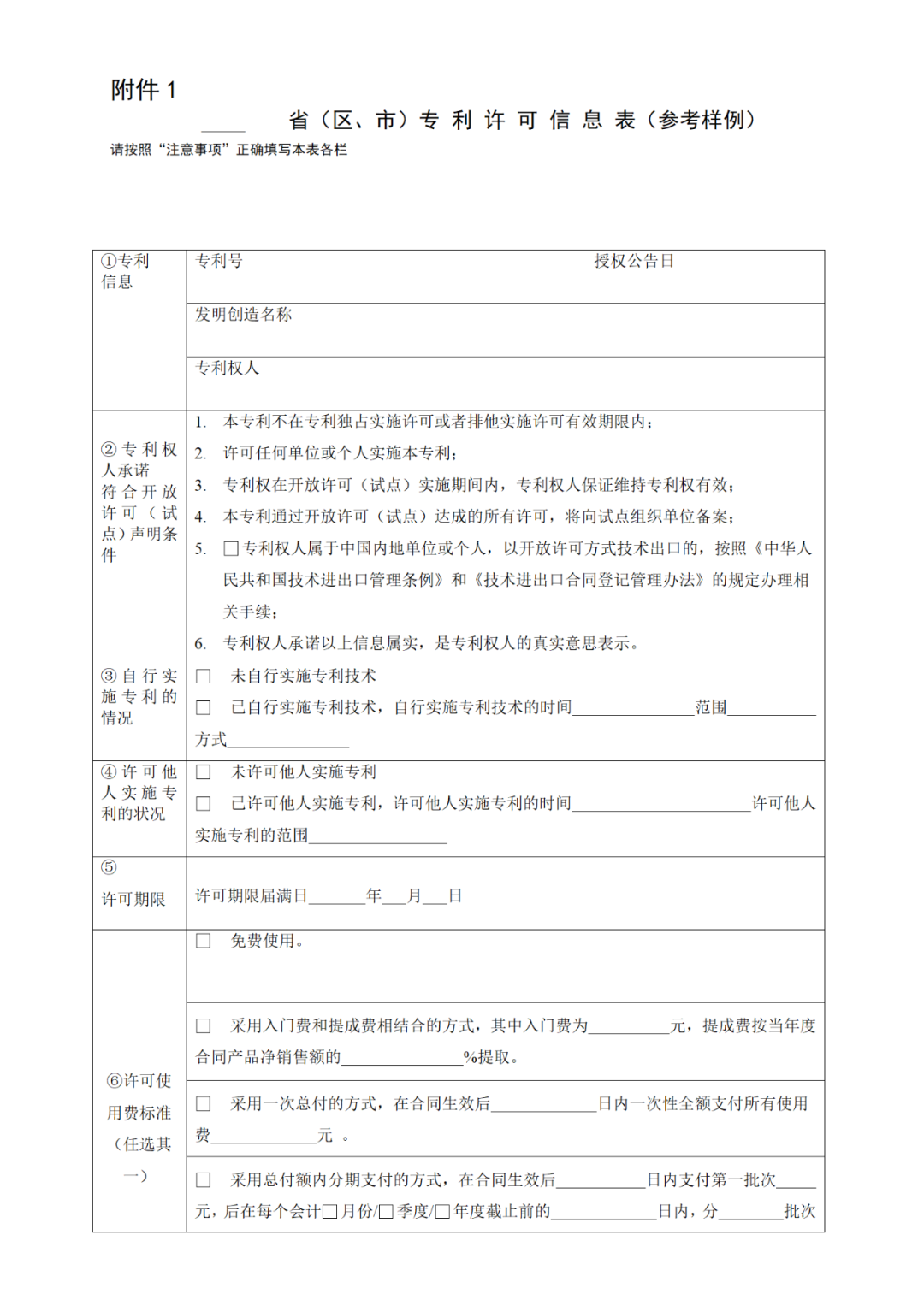 國(guó)知局：印發(fā)《專(zhuān)利開(kāi)放許可試點(diǎn)工作方案》（附合同樣例）