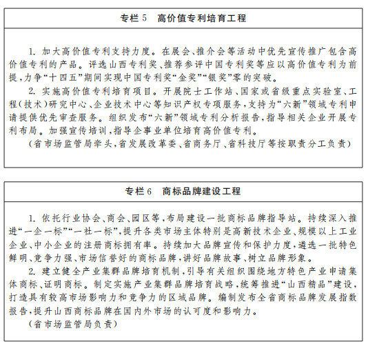 《山西省“十四五”知識產(chǎn)權(quán)保護和運用規(guī)劃》全文發(fā)布！  ?