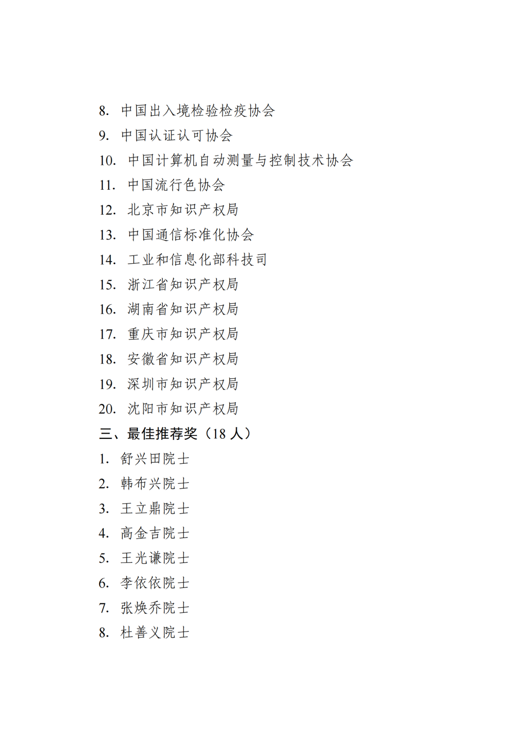 第二十三屆中國專利獎授獎決定出爐?。ǜ剑和暾婷麊危? ?